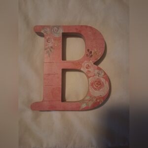 Floral Wooden Letter B Decor